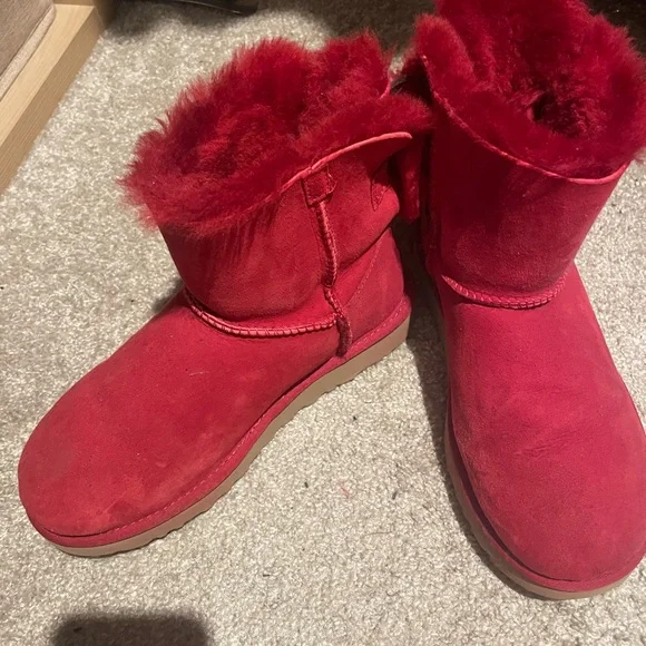 UGG Red Suede Winter Boots - Picture 2 of 6